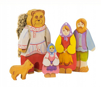 Фото Фигурки для игры "Маша и медведь" (5 фигур). Мастерская "Сказки дерева"
